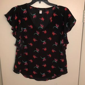 *SOLD* Black floral top